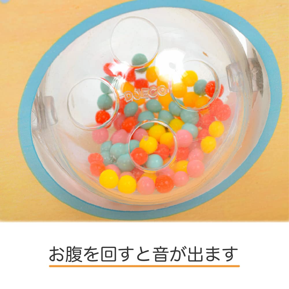 DJECO Baby Activity Bead Looping Educational Toy with Wooden Ages 12 and 2 Boys and Baby Shower Summer Vacation Coaster, Rattle, 0, 1, Months, Years,