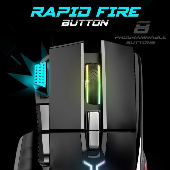 Souris - PRO-M5 - RGB - 12.800 DPI - 8 Boutons Programmables - Filaire