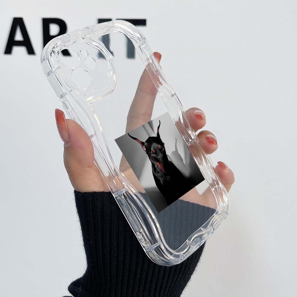 Samsung Galaxy A25 for iPhone 15 Xiaomi Poco X6 Redmi 12c Huawei Honor 90 Phone Cases NY6 Cute Doberman Pinscher Art Exclusive Cream Pattern Soft Case