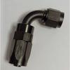 Universal AN6 AN8 AN10 Oil Fuel Hose KIT Nylon Braided Rubber Fuel Pipe+ with Two 90° Degree Fitting Hose End 6an Black 1.2M