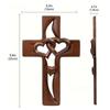 Hand-Carved Intertwined Hearts Wooden Cross, Hanging Hand Carved Marriage Cross