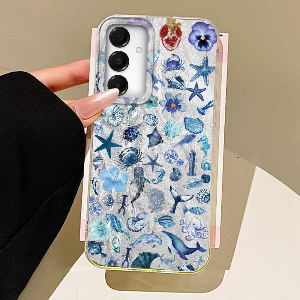 

Чехол для телефона с морскими животными и цветами для Samsung Galaxy A55 A07 A17 A56 A36 A26 A16 A53 A06 A14 A24 A34 A54 A15 A25 A35 A12 A13 Samsung Galaxy A07 белый