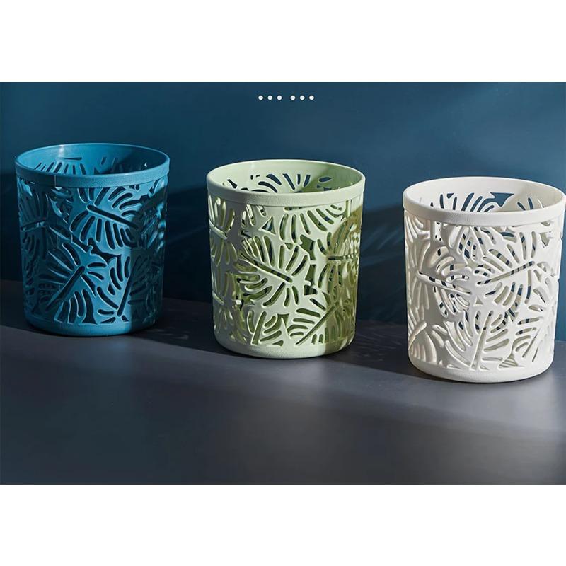 For Office School Supplies Pencil Pen Holder Cylinder Stationery Storage Organizer Container Nordic Hollow Flower Makeup Brush