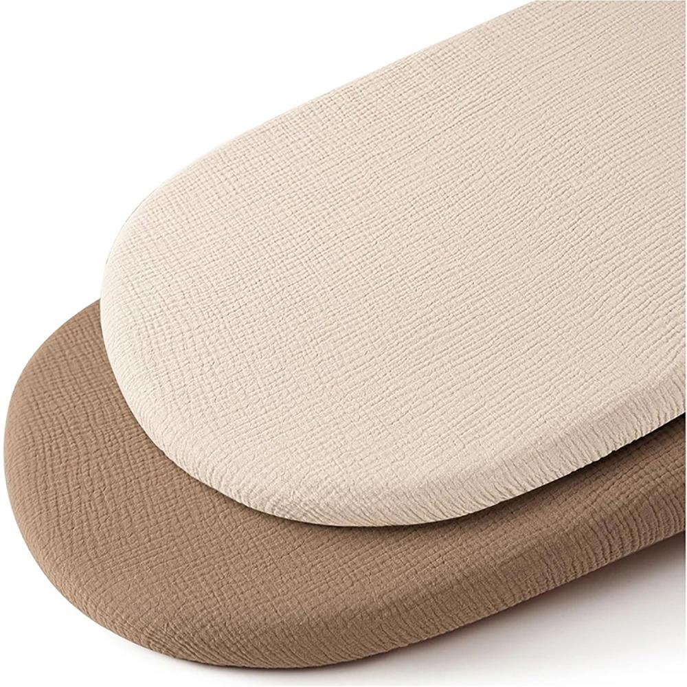 2Pcs/Set Solid Baby Fitted Sheet Printed Cradles Mattress Cover Durable Crib Fitted Sheets
