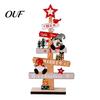 Holiday Desktop Decorations Christmas Tree Ornament, Wooden Letter Sign Decorative Xmas Ornament Sets for Home Compact Stable Party Supplies