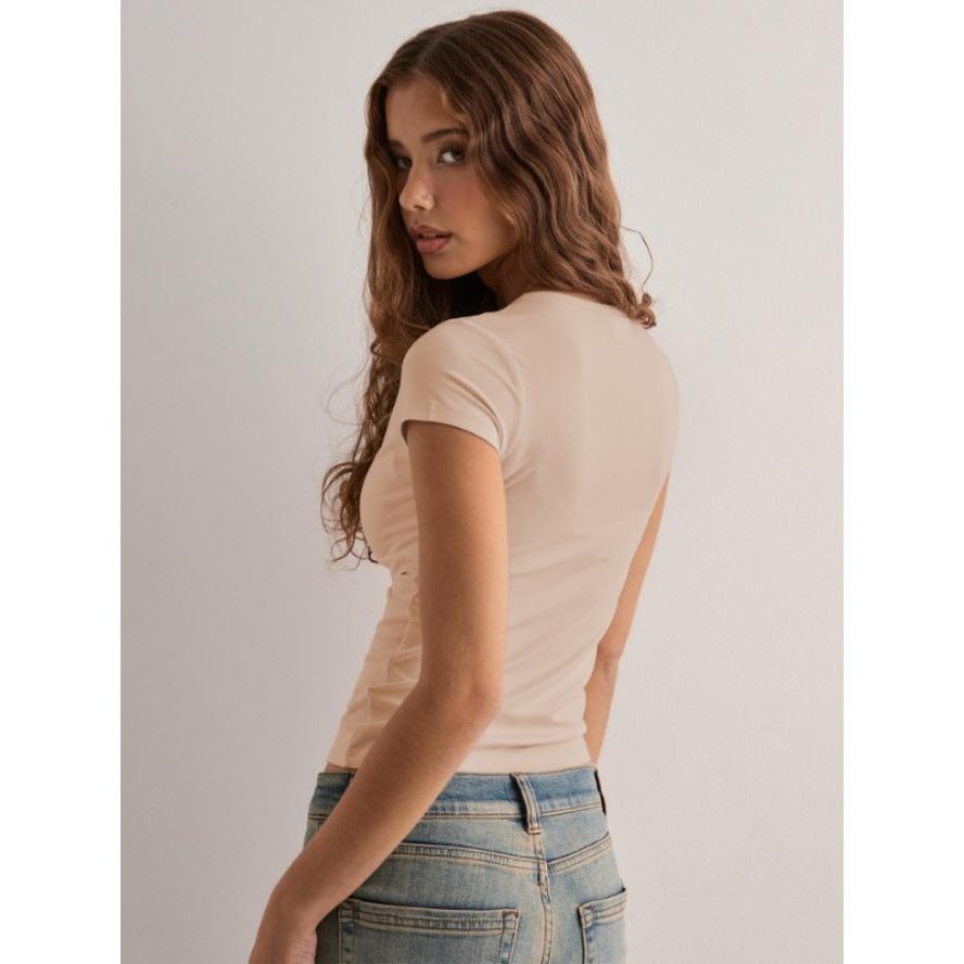 YYFS Women's Fashion Casual Summer Spring Solid Color Print Short Sleeve V-Neck Blouses & Shirts