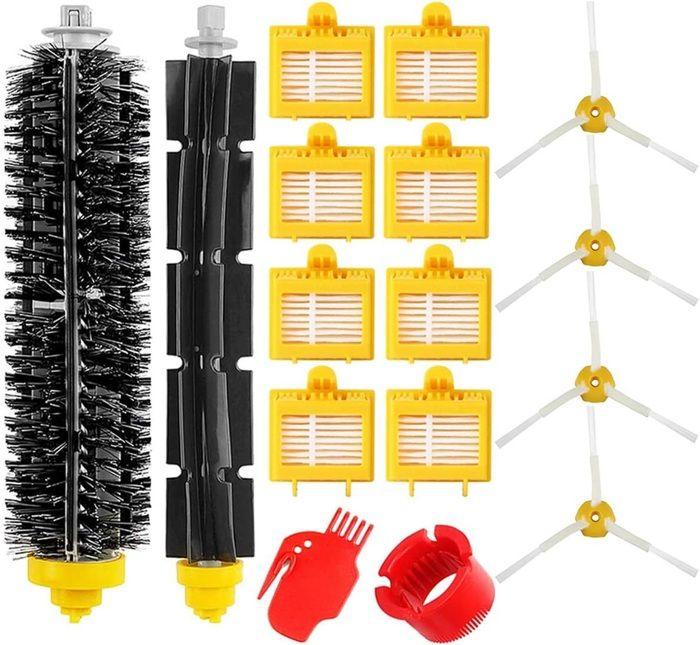 Kit 16 pièces de remplacement pour iRobot Roomba Série 700 – brosses, filtres HEPA, outils (jaune)