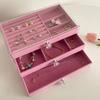 New Three Layer Drawer Style Transparent Jewelry Box, Large Capacity Anti Oxidation Earring Necklace Jewelry Storage Box