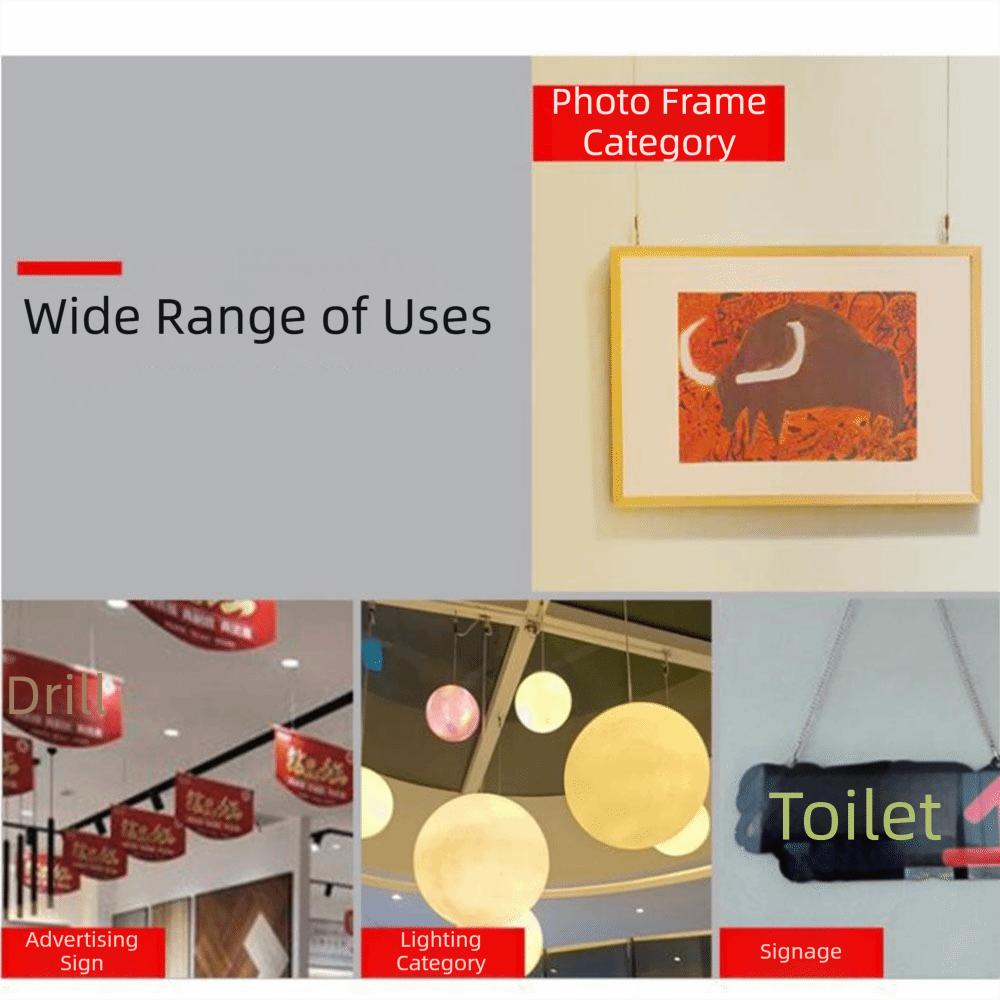 0.5/1/2/3m Ceiling Suspension Rope Adjustable Hanging Cable Wire Advertising Board