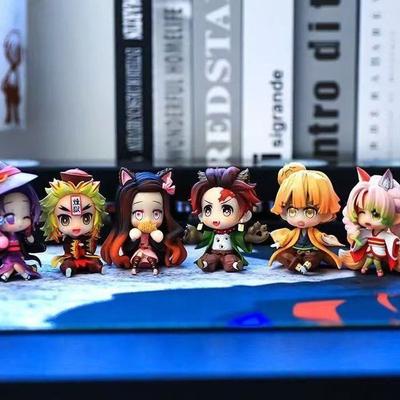 Animation Demon Slayer Q Version Figur Entzückende Sammlerlinie Meine Frau Shanyi Kimetsu No Yaiba POLYVINYLCHLORID Auto Actionfigur Figuren Tischplatte