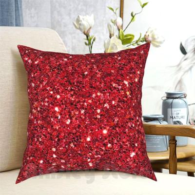 Red Glitter Sparkle Pattern Pillow Case Printed Home Soft Throw Pillow Red Glitter Red Sparkle Red Sparkle Background