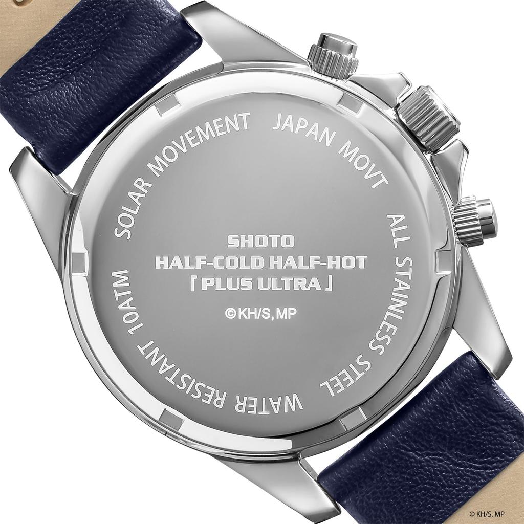 AngelClover My Hero Academia Collaboration Shoto Todoroki Solar 10 ATM Water Mineral Silver Watch, Model, Battery, Resistance, Glass, Dial, HE40-SH,