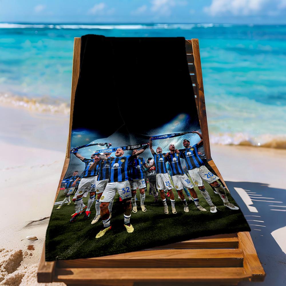 Inter Milan Beach Towel Super Soft Absorbent Comfortable Lightweight Suitable For Sports Travel Swimming Yoga Bathroom Beach And Pool