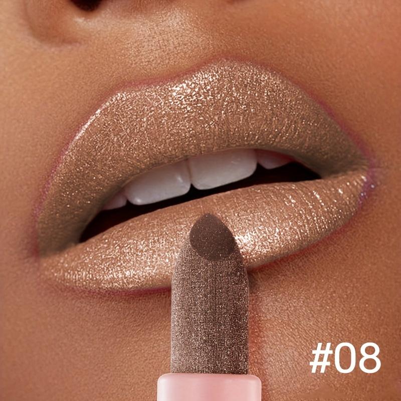 

Металлическая перламутровая губная помада, сверкающая глазурь для губ и высококачественный материал, губная помада и стойкая водостойкая и устойчивая к поту блестящая перламутровая глазурь для губ