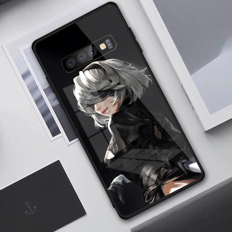 Cute Girl Nier Automata Phone Case For Samung A32 A51 A52 NOTE 10 20 S10 S20 S21 S22 Pro Ultra Black PC Glass Phone Cover