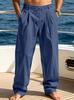 New Men's Summer Thin Straight Linen Retro Drape Casual Pants American Loose Breathable Trousers