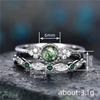 925 Sterling Silver Ring Set for Women Emerald Zircon Crystals Engagement Wedding Jewelry Glamour Gifts