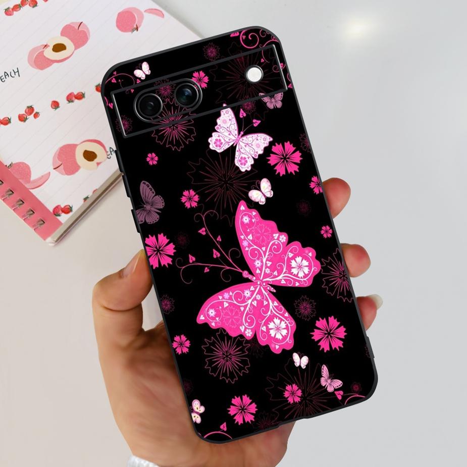 For Google Pixel 8A Case Pixel8 Pro Cute Cat Flower Painted Cover Silicone Phone Case For Google Pixel 8 Pro Pixel8A Soft Fundas