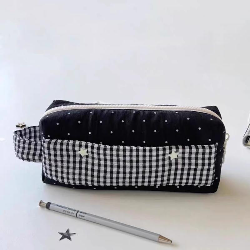 1Pcs Large Capacity Student Pencil Eraser Ruler Organizer Korean Pencil Case INS Aesthetic Causal Stationery Tote Bag