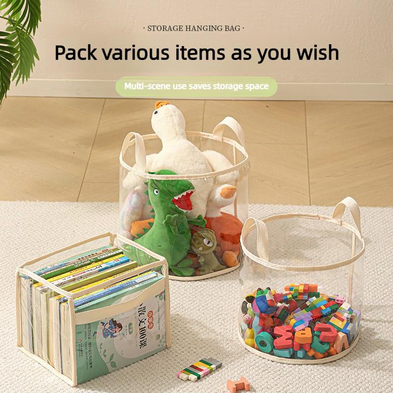 Large Size Transparent Children's Toy Storage Basket Multifunctional Household Toy Storage Bag with High Capacity