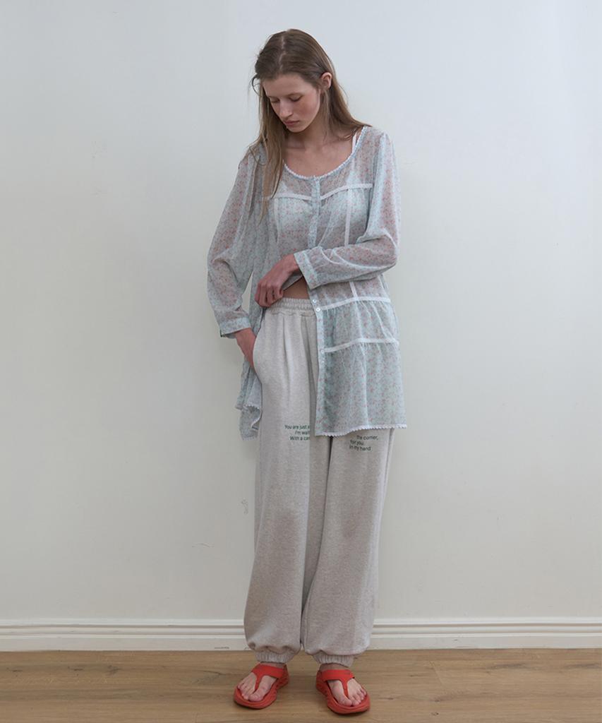 Nokeontencheu 338. Sheer Flower Dress _ Mint