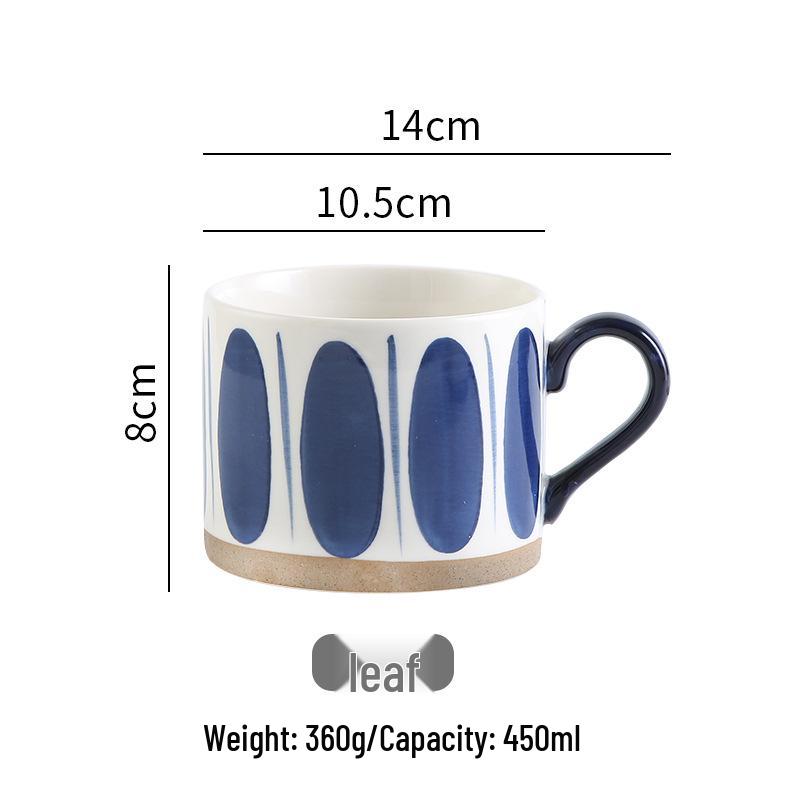 Nordic Style Hand-Painted Ceramic Mug Set - Heat Resistant, Perfect for Office or Festival Gifts. 450ml
