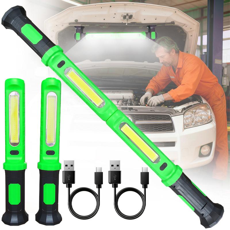 Work Light Bright LED Work Lights Rechargeable Magnetic Underhood Work Light with Hooks Cordless Battery Powered Flashlight