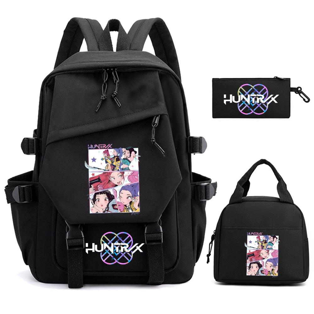 3Pcs/set Cartoon Kpop Demon Hunters Printed Backpack for Teenger Children Student Large Capacity Schoolbag Girl Gift Women Travel Bag Mochila