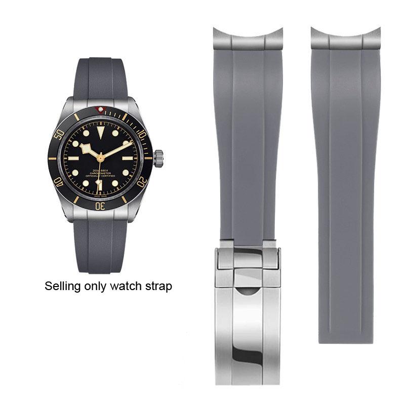 Miękki Gumowy Pasek do Tudor 39mm 1958 BB58 Black Bay Panda Pro Black Shield Pasek do Zegarka Stalowy Złącze Końcowe Bransoleta 20mm 21mm 22mm