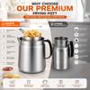 68oz 3-in-1 304 Stainless Steel Oil Filter Pot with Fine Mesh Strainer Heat-Resistant Handle 2L Bacon Grease Container for Kitchen Camping Frying