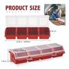 Small Parts Organizers Box Set, 2 Pack Plastic Hardware Cases with 4 Compartments and Transparent Lids for Fastener Sorting