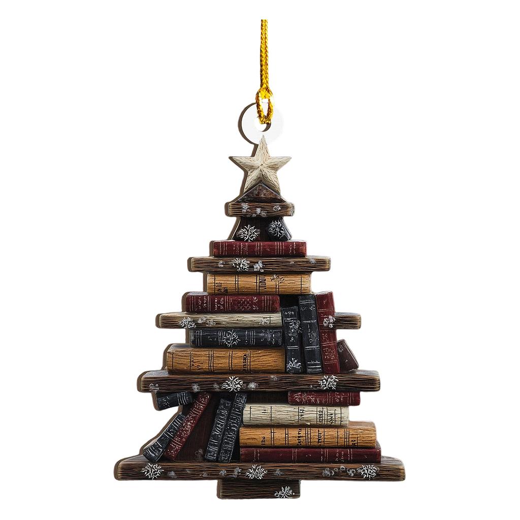 Christmas Book Tree Ornament ACRYLIC, Book Gift, Book Lover Gift, Book Ornament, Book Gift, Book Lover Gift, Librarian Gift