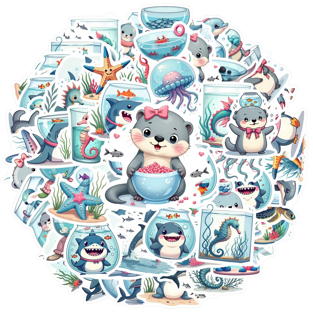 35-150pcs Arctic Marine Animal Stickers Waterproof Diy Surfboard Skateboard Phone Cup Teacher Reward Stickers Supplies