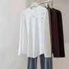 Plus Size Women's Velvet Long Sleeve Top - Half-High Neck, Loose Fit, Stylish Flaw Cover, Autumn/Winter Collection