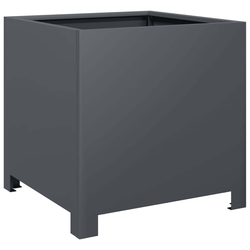 Vidaxl Garden Planters, 2 Pcs, Anthracite, 40X40X40 Cm, Steel