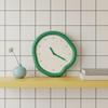 Decorative Wall Clock Organic Shape Silent Green for Living Room, Bedroom, Entryway