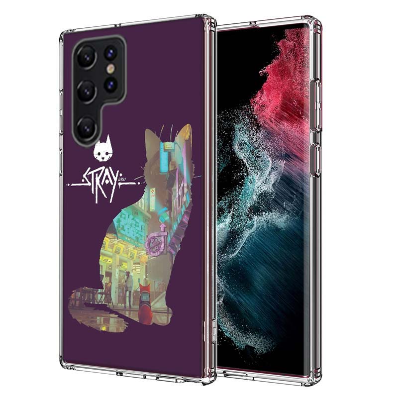 Game S-Stray Cat Capa Phone Case For Samsung S26 Ultra S25 Edge Galaxy S23 S21 S20 S24 FE S22 S10 Plus Cover Clear TPU Shell Coq