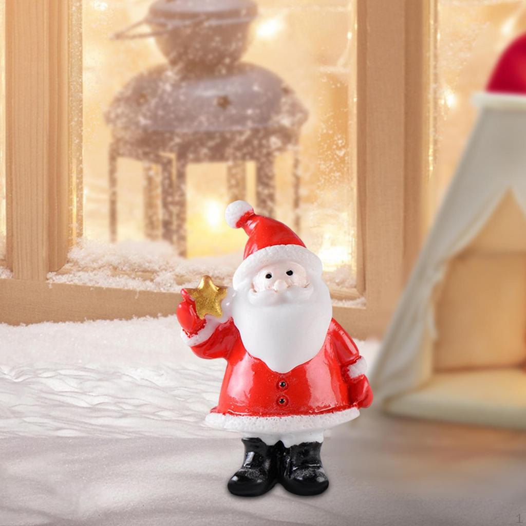 Christmas Old Man Figurine Sculpture Small Character Miniature for Home Decor Decoration