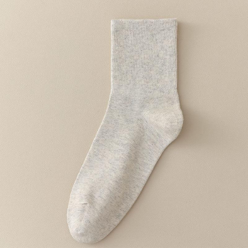 Men's Spring and Autumn Pure Color Sweat Absorbent All Kinds of Sports Boneless Cotton Socks