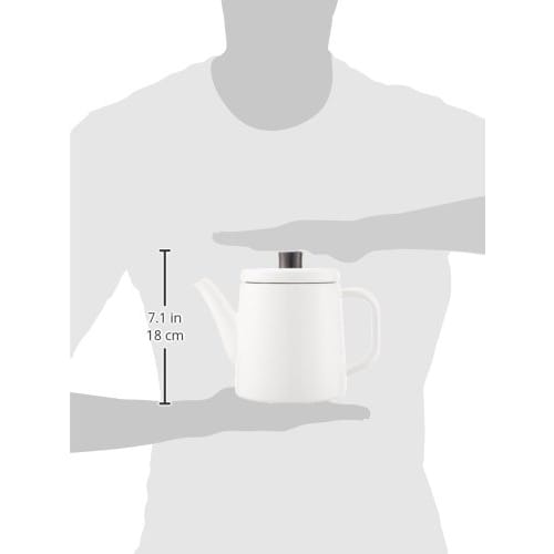 Nodahoro Enamel Kettle, 1.5L, Gas/IH Compatible, Made in Japan, White, PTR-1.5KW