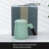 Ceramic Tea Brewing Mug with Wooden Handle, Lid, and Filter - Large Capacity Office Souvenir Cup