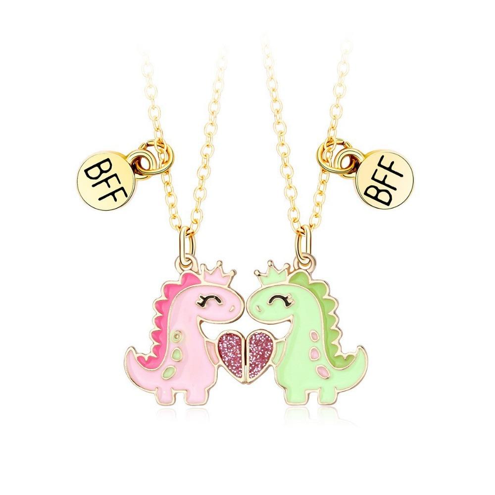 Children's Oil Rainbow Love Necklace BFF Good Friend Set Necklace Female Light Luxury Girlfriend Necklace