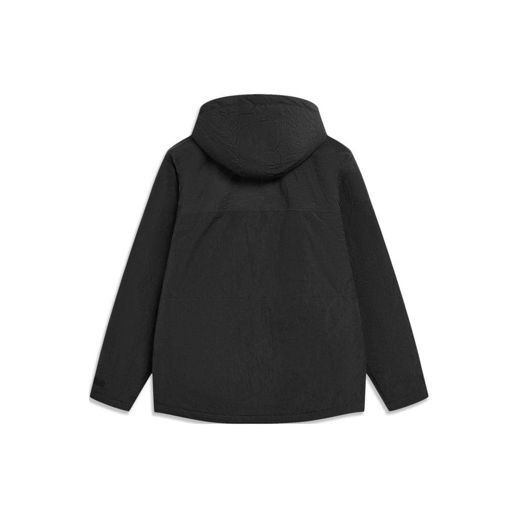 Foder Sportlivsstilsserie Enfärgad Kort Huvförsedd Bomullsjacka Herrjacka Svart AFMT011-2