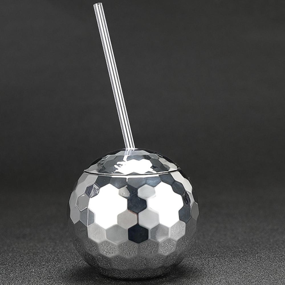 Drink Glitter with Straw Sparkly Wine Goblets Cocktail Bar Tools Disco Ball Cup