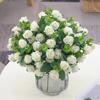 Artificial Eucalyptus Leaves & Silk Roses Bouquet, Fake Flowers for Vase, Home Outdoor Garden Festival Wedding Party Table Decor