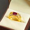 Ruby Oval Cut With 925 Sterling Silver Gold Plated Ring For Men's #B520 JL375684095927