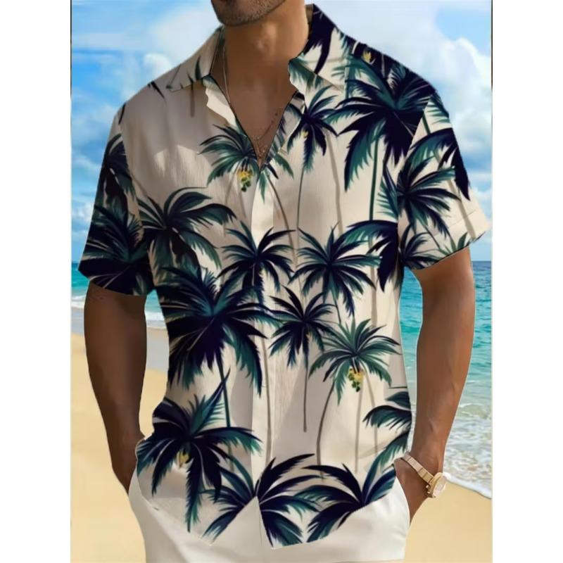 Camicia Estiva Streetwear Moda da Uomo a Maniche Corte ad Asciugatura Rapida con Stampa 3D