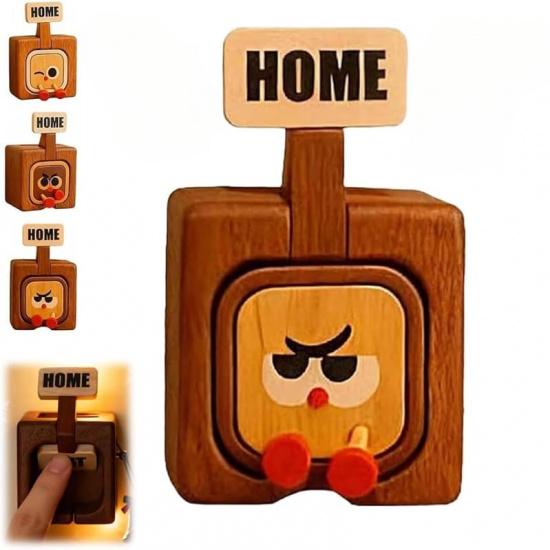 

Cute Wooden Keychain Hooks Home Out Adorable Cartoon Retro Key Rack Wall Mount for Entryway Festive Wall Hanger for Indoor Organization C