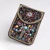 Bohemian Theme Pu Handbag With Magnetic Flap And Floral Accents For Daily Outings