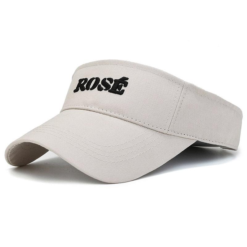 

Rose Letter Summer Embroidery Baseball Cap Sporty Visor Cap Sun Gift Protection бежевий